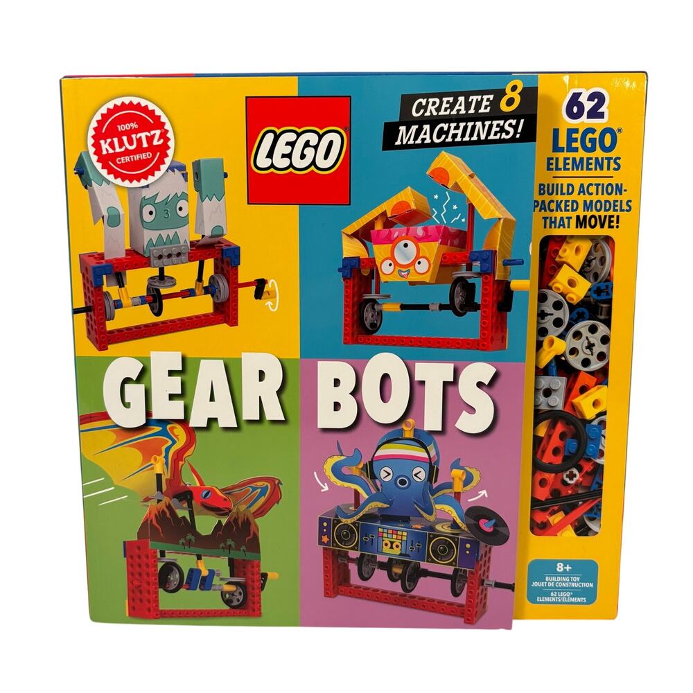LEGO Gear Bots by Klutz Create 8 Moveable Machines 62 Lego Elements NEW IN BOX